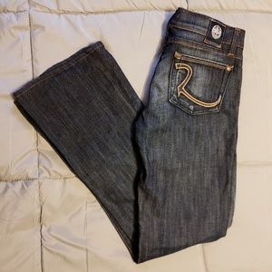Rock & Republic distressed dark boot cut jeans